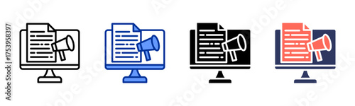 Advertising icon sheet multiple style collection