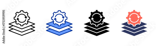 Batch Processing icon sheet multiple style collection