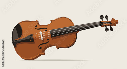Elegant Violin Illustration Showcasing Musical Instrument Detail and Craftsmanship for Educational Resources and Artistic Design Projects
