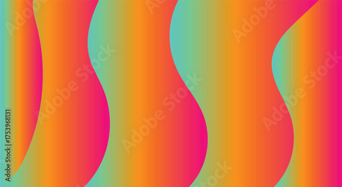 Vibrant abstract waves of red orange and teal hues flowing together.