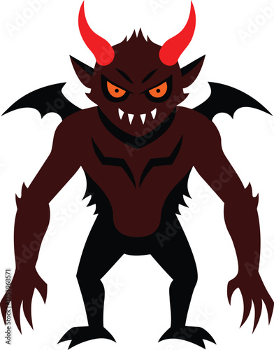 vector illustration of a red devil