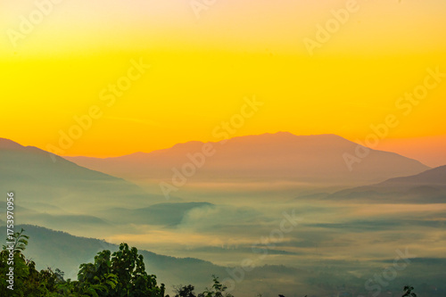 sunset in the mountains