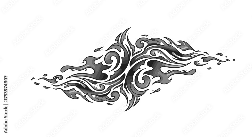 Fototapeta premium Abstract Swirl Pattern Design with Flowing Shapes and Smoke-like Texture