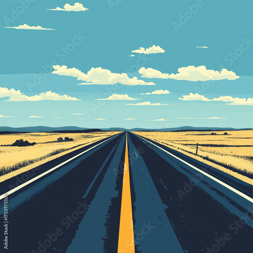asphalt road , vector style simple color