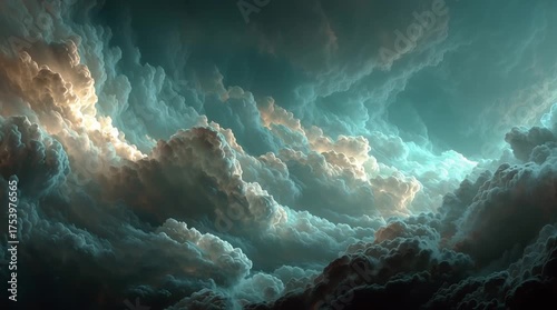 Mystical Storm Clouds Illuminated by Soft Light