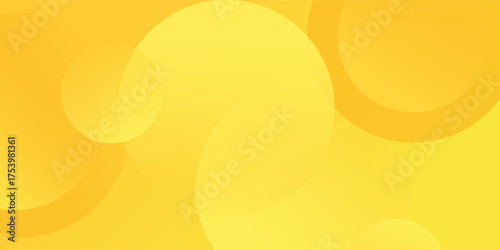 Bright yellow abstract background with soft gradient circular shapes. Modern warm sunshine concept for banner, poster, website, summer design, energy template, cheerful minimalist geometric art. Eps10