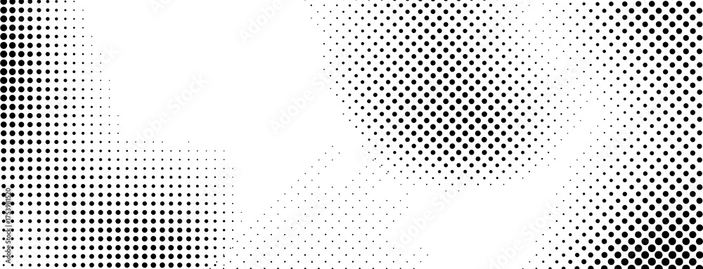 Fototapeta premium Abstract wavy grit texture with stipple pattern and dust particles.