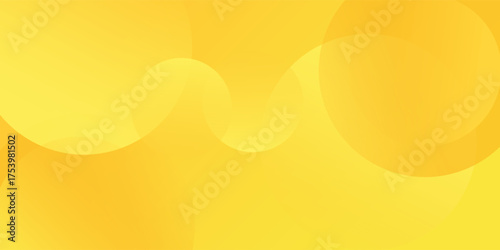 Bright yellow abstract background with soft gradient circular shapes. Modern warm sunshine concept for banner, poster, website, summer design, energy template, cheerful minimalist geometric art. Eps10