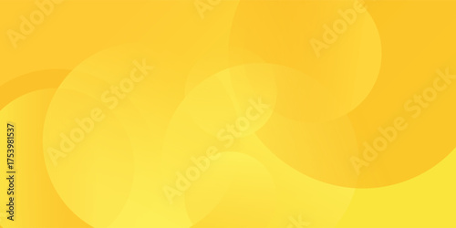 Bright yellow abstract background with soft gradient circular shapes. Modern warm sunshine concept for banner, poster, website, summer design, energy template, cheerful minimalist geometric art. Eps10