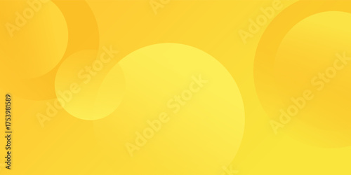 Bright yellow abstract background with soft gradient circular shapes. Modern warm sunshine concept for banner, poster, website, summer design, energy template, cheerful minimalist geometric art. Eps10
