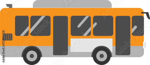 City Bus or Public Transport Vector Illustration