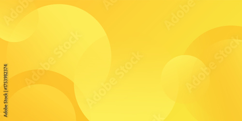 Bright yellow abstract background with soft gradient circular shapes. Modern warm sunshine concept for banner, poster, website, summer design, energy template, cheerful minimalist geometric art. Eps10