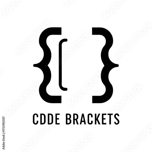 Illustration of curly and square brackets on transparent background silhouette