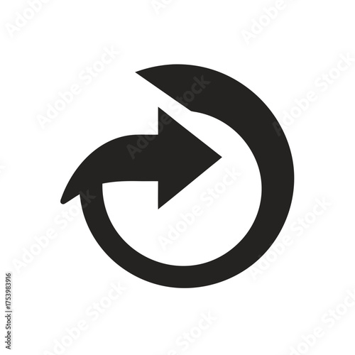 Curved arrow pointing to the right side on transparent background silhouette