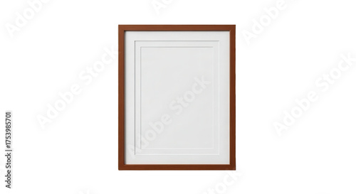 Empty picture frame with passepartout for promotional content isolated PNG with Transparent Background