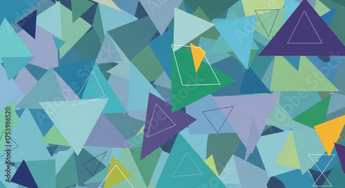 Colorful triangle pattern background abstract geometric shapes in various shades of blue, green, and yellow modern and vibrant design for creative projects