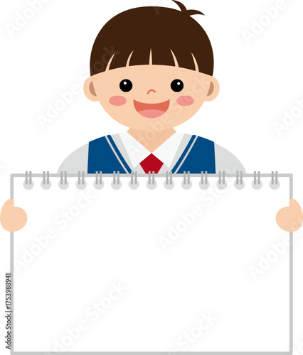 스케치북을 들고 있는 남학생