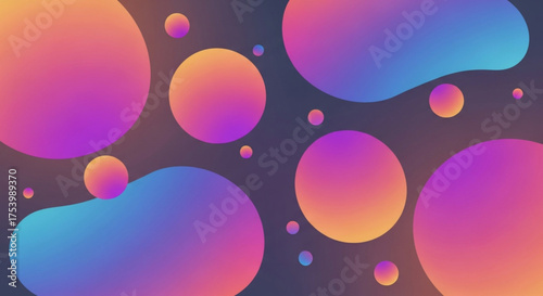 Colorful gradient background with abstract shapes, creating a vibrant and modern design with smooth transitions and eyecatching visual appeal for various applications