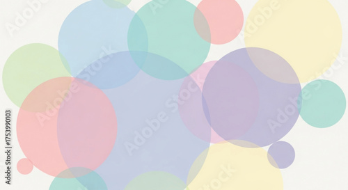 Pastel circles overlapping on a create a soft and dreamy effect, ideal for backgrounds, invitations, and gentle designs