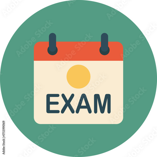 Exam date calendar icon for school and education scheduling