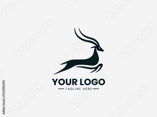 Graceful antelope running fast symbolizing agility strength and freedom vector illustration