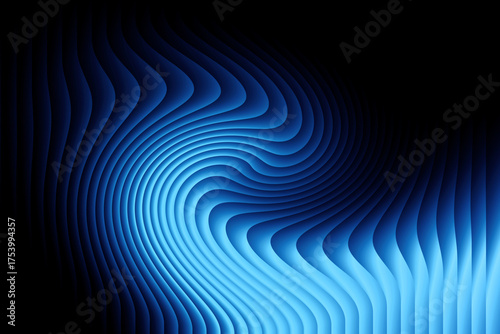 Abstract Blue Wavy Light Pattern Background