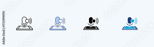 Speech Recognition Multiple Icon Illustration Vector
