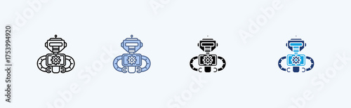Robotics Automation Multiple Icon Illustration Vector