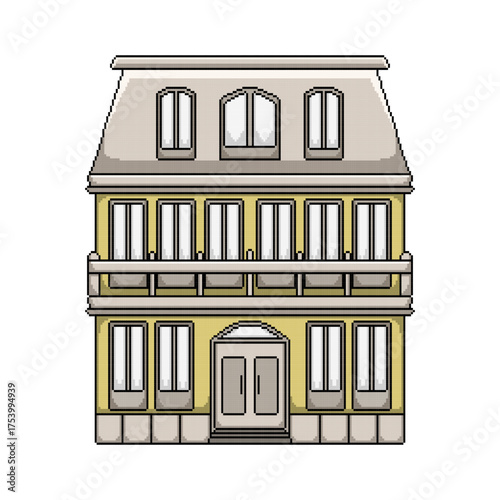 Retro City Building Illustration