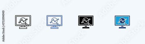 Predictive Analytics Multiple Icon Illustration Vector