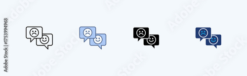 Sentiment Analysis Multiple Icon Illustration Vector