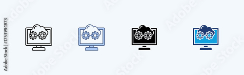 Cognitive Computing Multiple Icon Illustration Vector