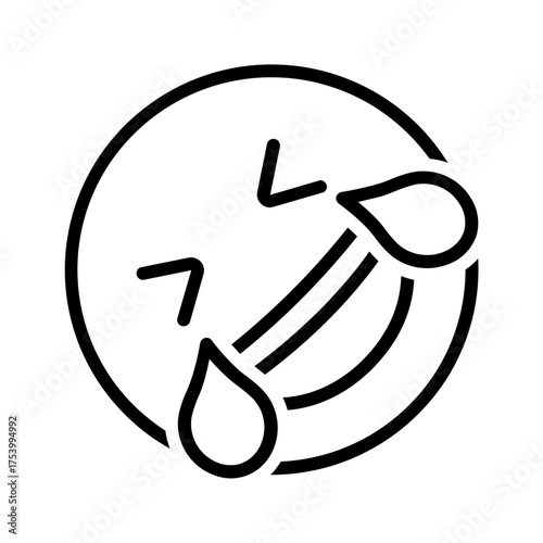 Vector black line icon for Rolling floor laughing