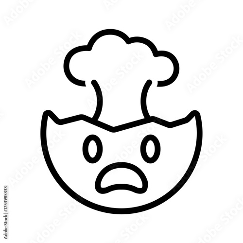 Vector black line icon for Exploding head