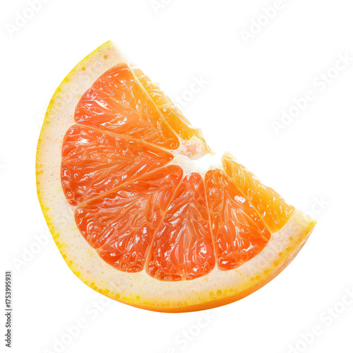 Fresh Grapefruit Slice Isolated on White Background.