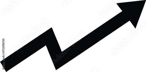 Segmented upward arrow vector graphic for business growth and progress