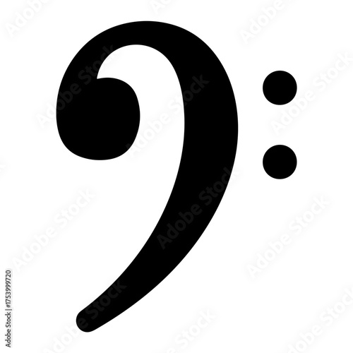 Bass Clef Music Notation Symbol Vector Illustration