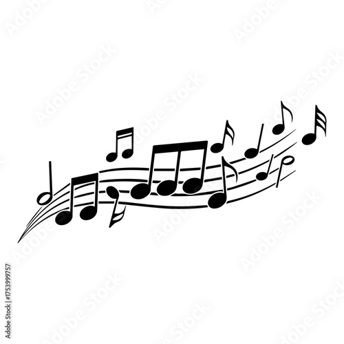 Rhythmic Music Notes Design Vector Illustration