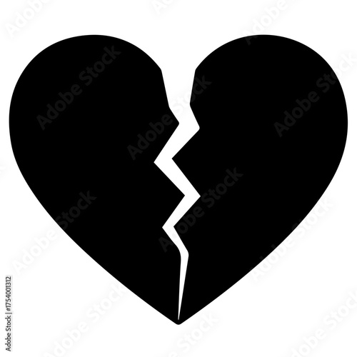 Broken Heart Symbol Icon Graphic Vector Illustration