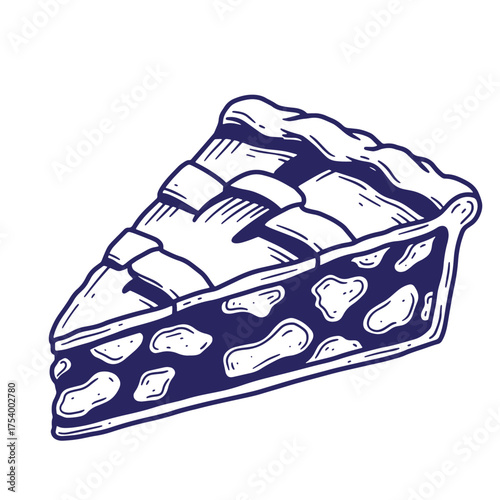 A delicious slice of vintage art pie featuring a lattice crust and fresh fruit filling
