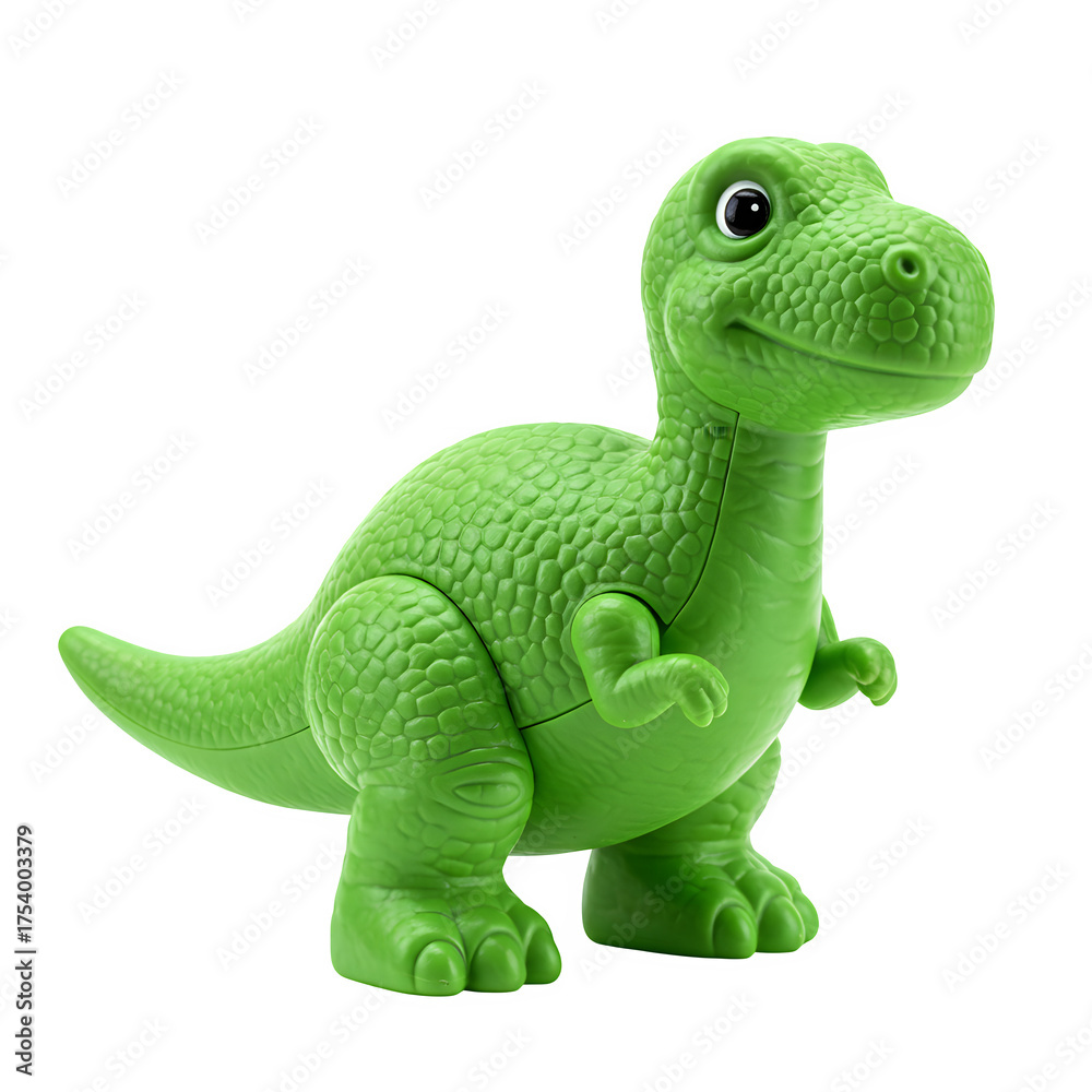 Fototapeta premium Green Dinosaur Toy Isolated on White or Transparent Background