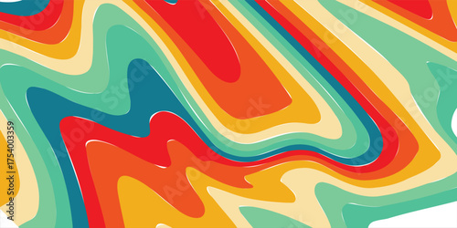 Abstract psychedelic concept Retro colorful abstract art template set,vector