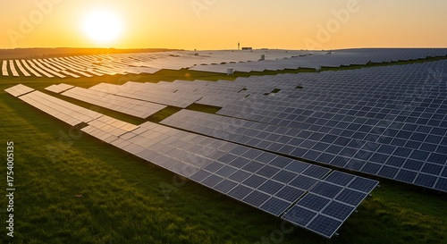 Solar Power Fields at Sunrise