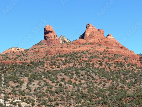 Sedona Arizona View from Mountain Summit – Scenic Red Rock Desert Landscape and Valley Below