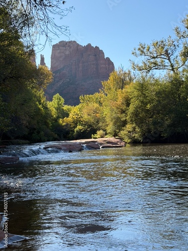 Sedona Arizona View from Mountain Summit – Scenic Red Rock Desert Landscape and Valley Below