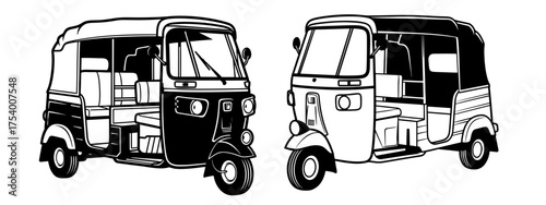 Two auto rickshaws are shown