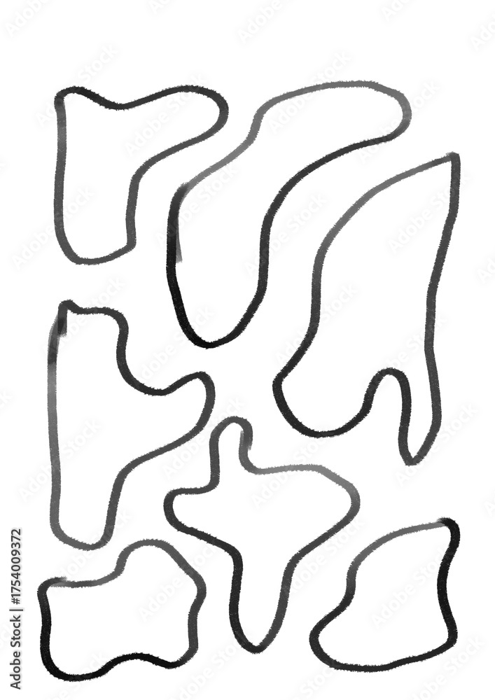 Obraz premium Abstract flowing organic lines drawn in Krita. Represents natural movement and texture. Ideal for background art and design reference