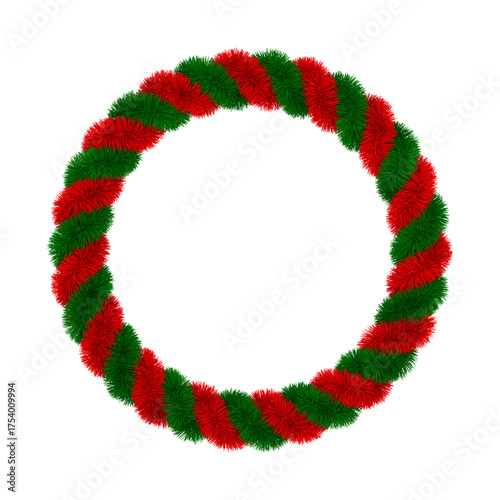 Christmas wreath on white b...