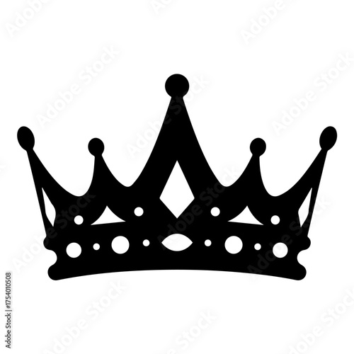 Elegant Black Crown Vector Symbol of Royalty Leadership Victory Power King  Queen Emblem vector illustration