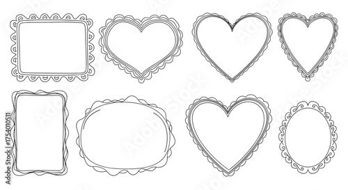 A charming collection of decorative vintage style ornate picture frames suitable for various designs.